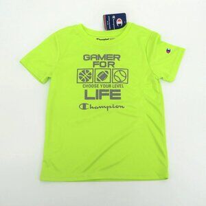Champion Youth Gamer For Life Neon Green T-Shirt 5/6 NWT